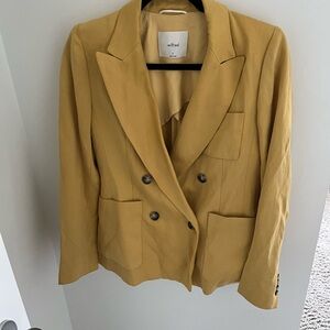 Wilfred Mustard Double-Breasted Blazer
